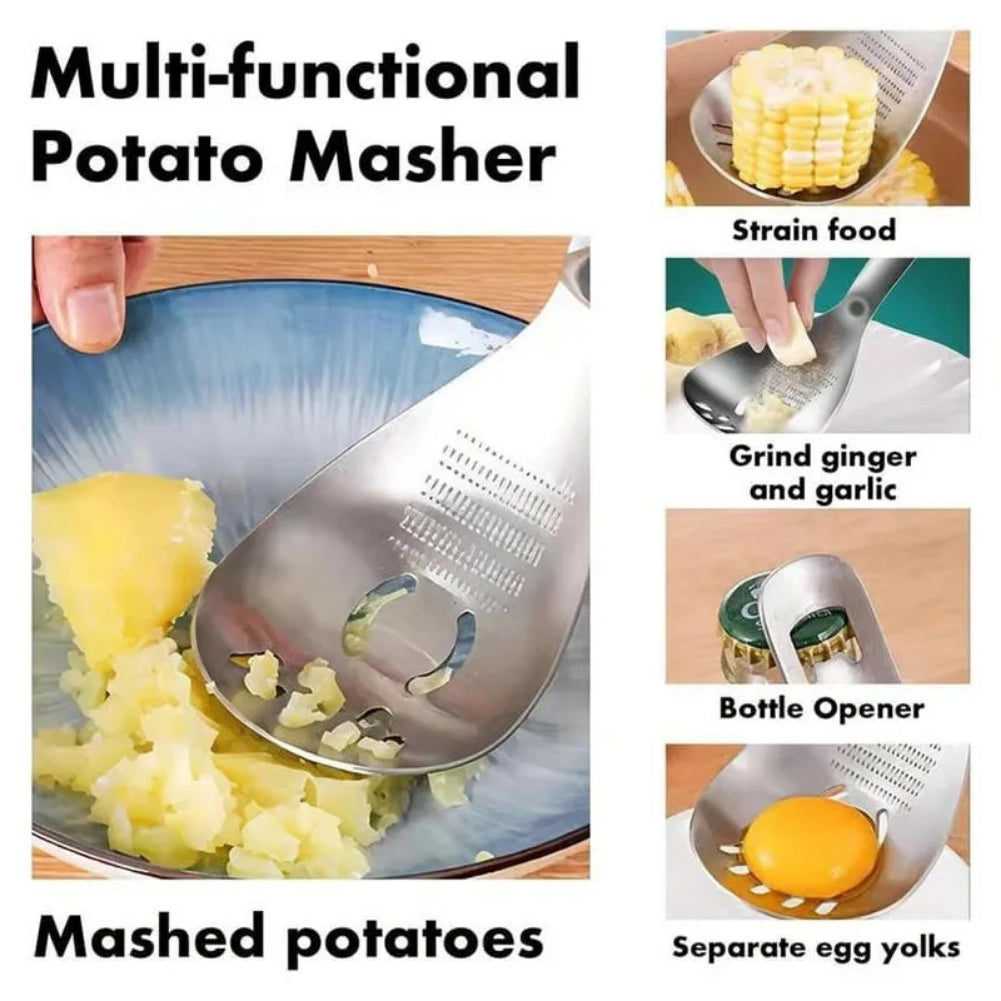 Multifunctional Stainless Steel Ginger Garlic Grater Spoon